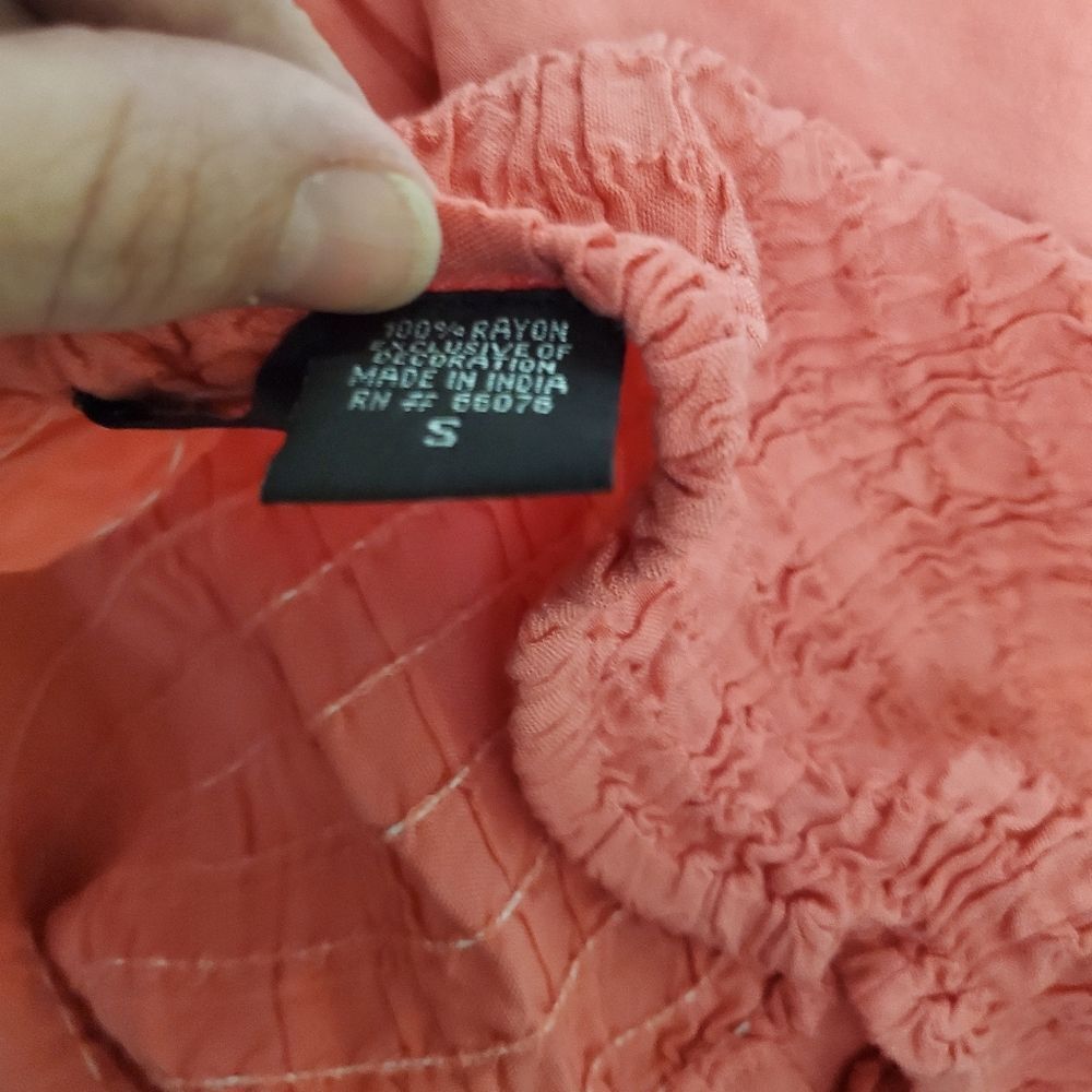 Coral strapless dress or cover up S - Picture 4 of 5